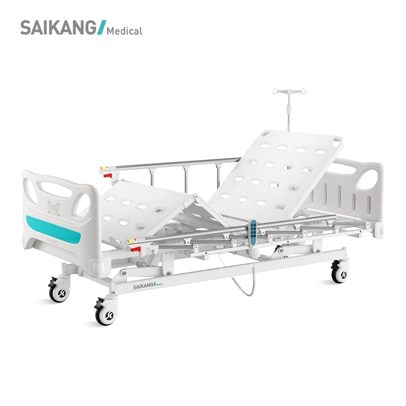 K6K Saikang Wholesale/Supplier Aluminum Alloy Side Rail 3 Function Electric Clinic Hospital Bed with Infusion Pole