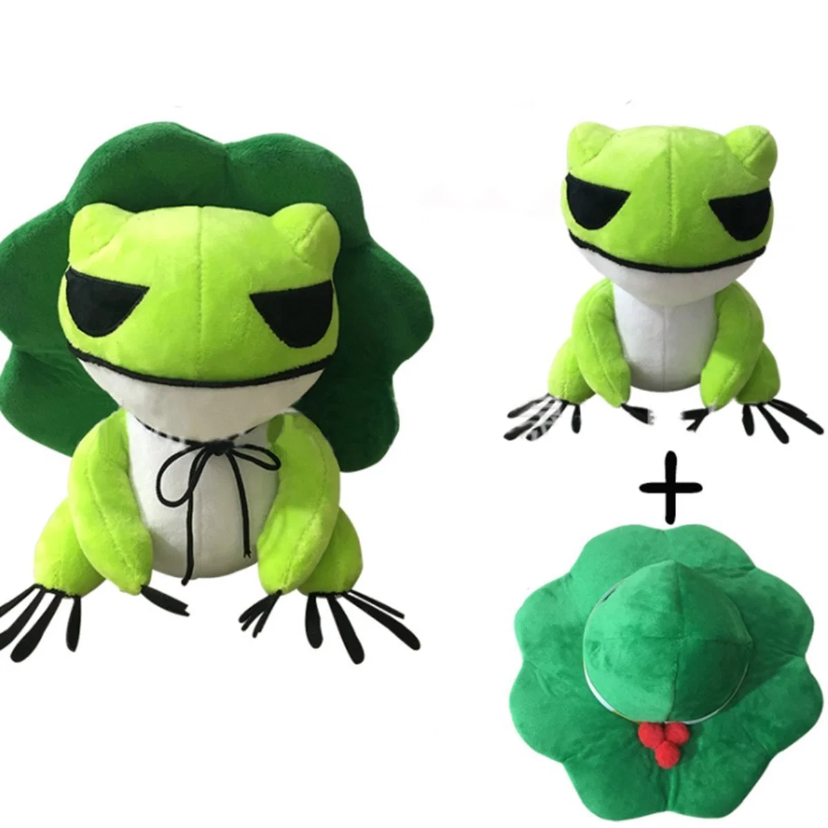 Kawaii Plüsch Puppe Spielzeug Reisen Frosch Zwei Dimensionen Cure Throw Kissen mit abnehmbarem Hut Soft Anhänger Zeug Spielzeug für Erwachsene Kinder
