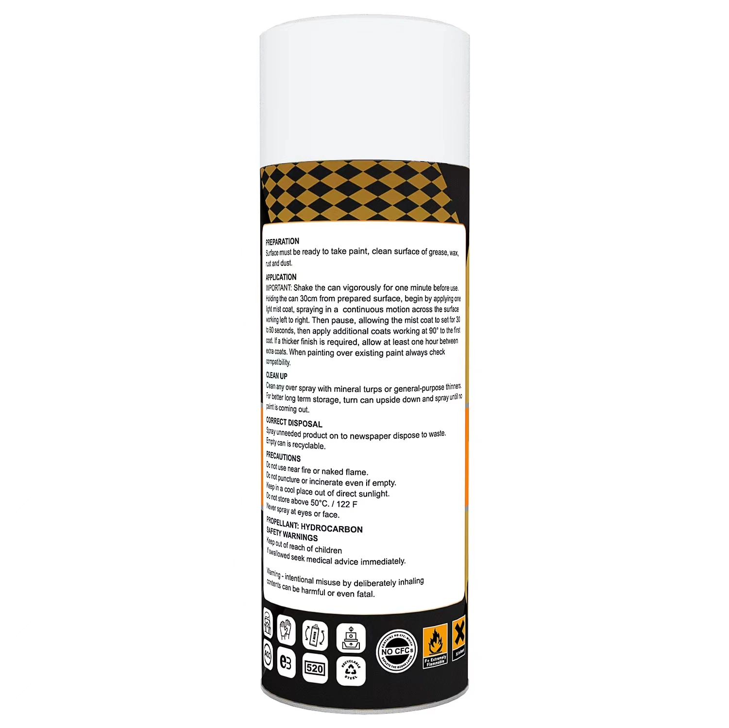 Großhandel 400ml Gold-Effekt-Spray Farbe Metallic Gold Aerosol Spray Farbe