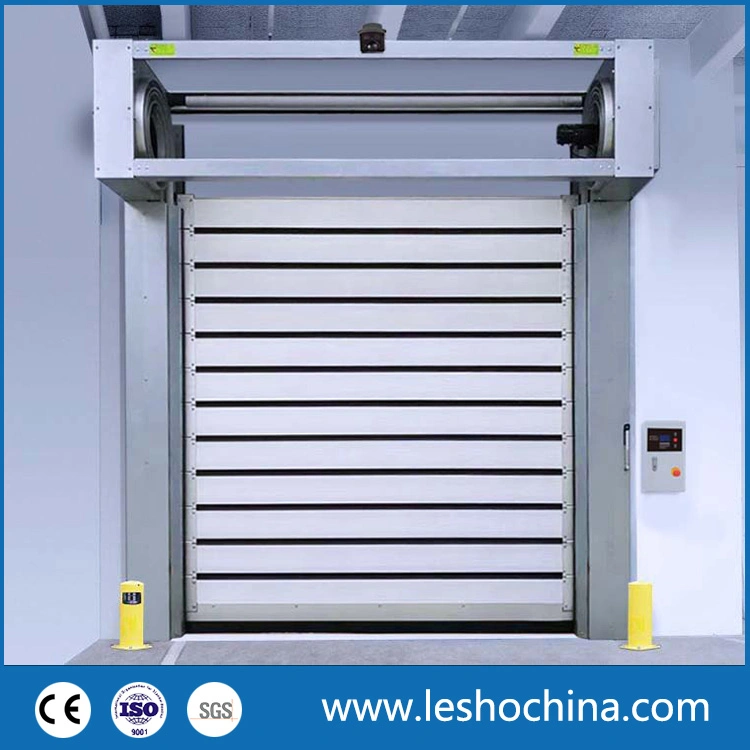 Industrielle Automatische Aluminiumlegierung Hart Thermisch Isoliert Hohe Geschwindigkeit Leistung Rolling Rapid Roll Up Fast Acting Roller Shutter Spiralsicherheit Garagentor