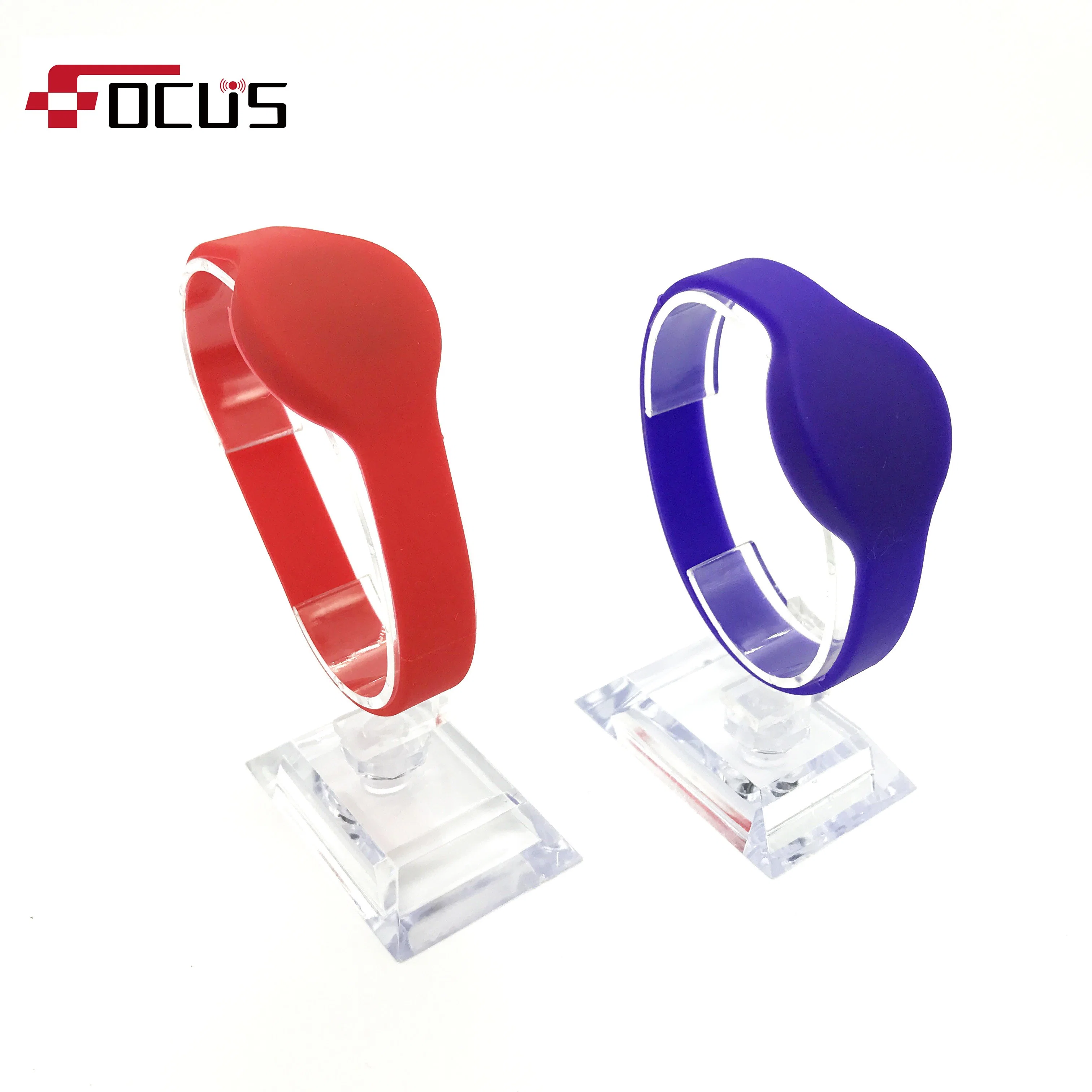 Colorful Customized Printed ISO15693 Chip RFID Silicone Wristband for Hotel