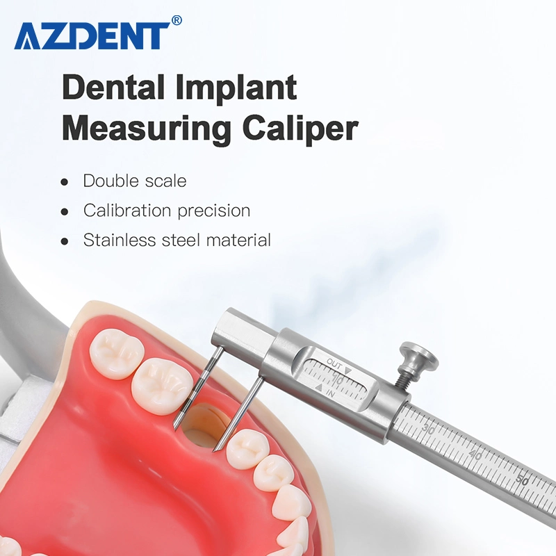 Azdent 1PCS Ortodônticas Dentária Pinça Deslizante 0-80mm Implante Dentista Medidor de escala dupla ronda a Ferramenta de odontologia