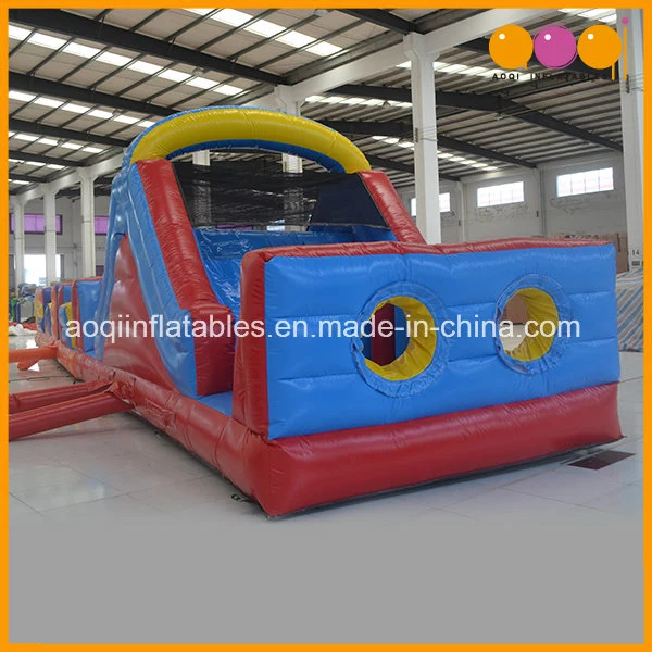 Colorida obstáculo inflable juguete con portero y deslizar (AQ14189)