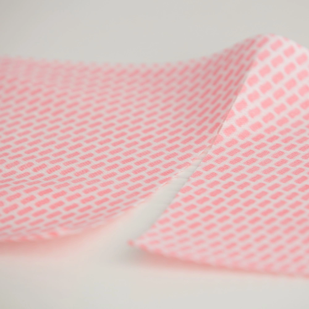 La impresión de patrón de hojas de tejido Spunlace Nonwoven seco Antibacterial Toallitas para limpieza de cocina