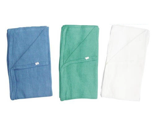 100% Green Blue Medical Disposable O. R Cloth Face Towel Cotton Plain for Hospital Square