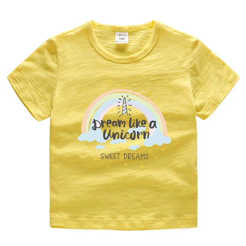 Summer Children's T-Shirts Short Sleeve Breathable 100% Cotton Kid Wear