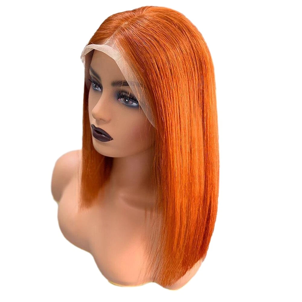 Virgem Brasileira Cabelo - curto Orange Bob Cut