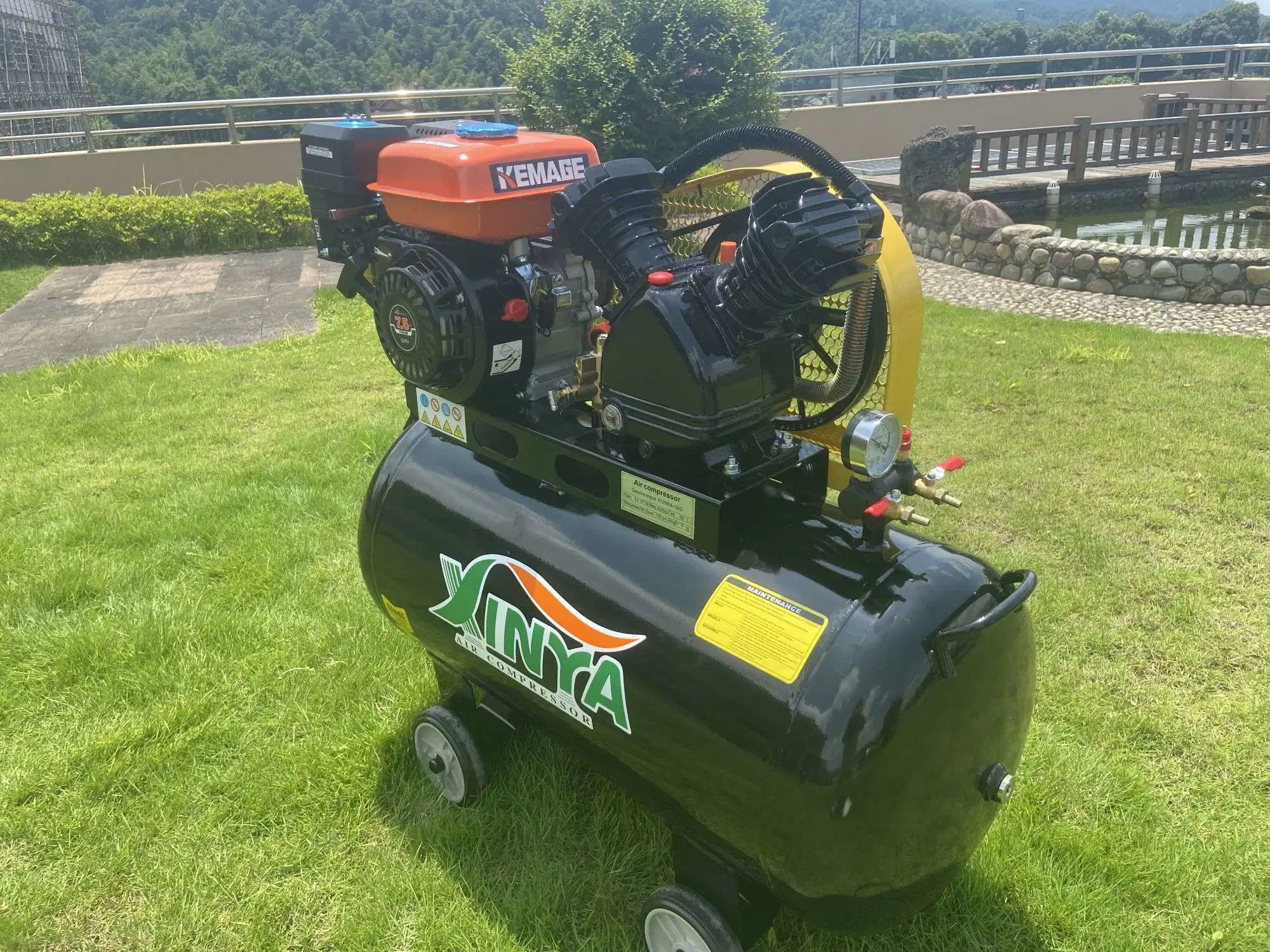 Xinya Piston Air Compressor Gasoline Engine with Tank 100L