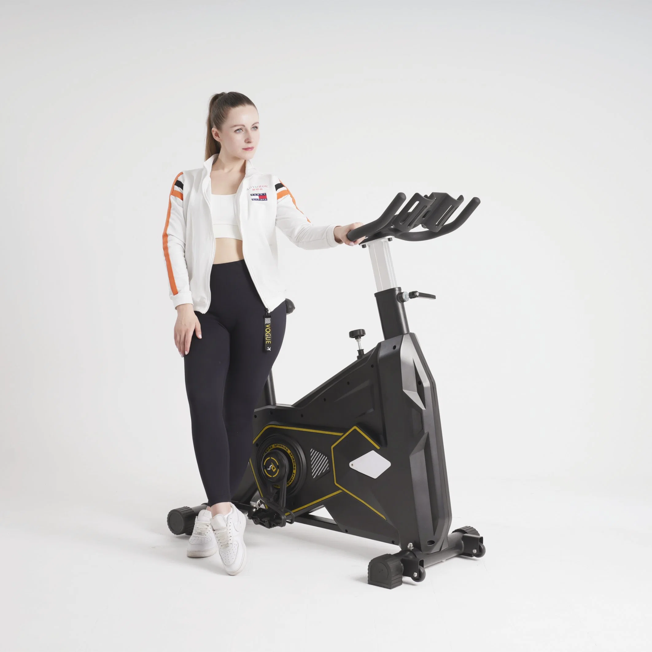 Commercial Gym Equipment Professional Use Magnetic Exercise Bike with Laptop Desk Fitness Elliptical Stepper