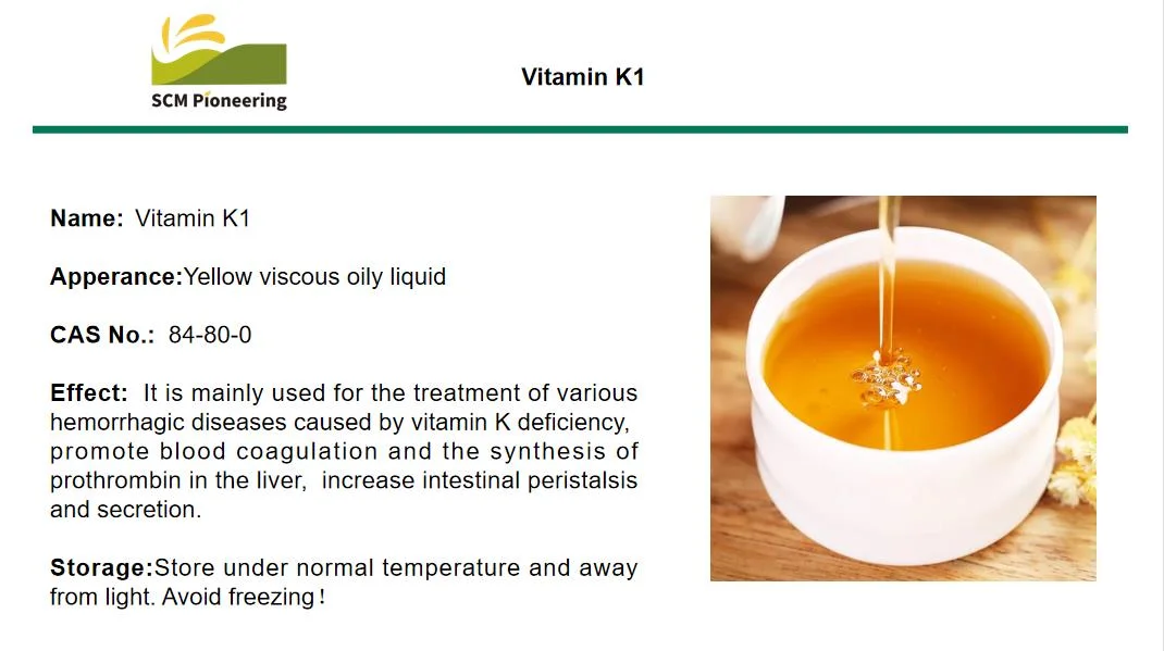 Salud farmacéuticas aditivo alimentario Phylloquinone Vitamina K1 84-80-0 Phytomenadione