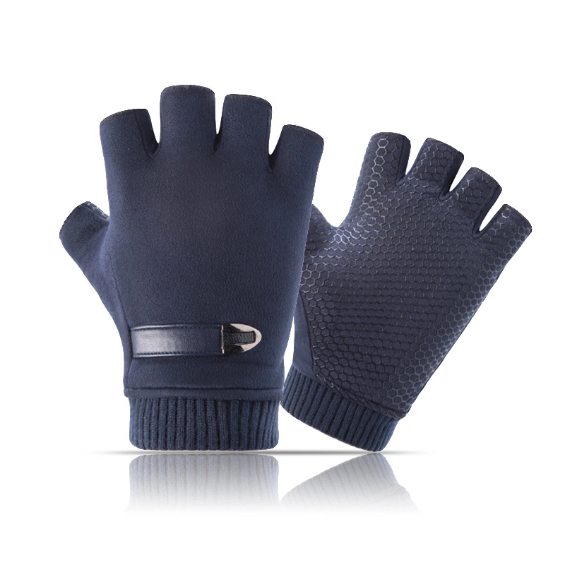 Herren Handschuhe Aus Warmem Wildleder Mit Elastischem Half-Finger-Wolle Damen Manschetten Unisex Wyz19172