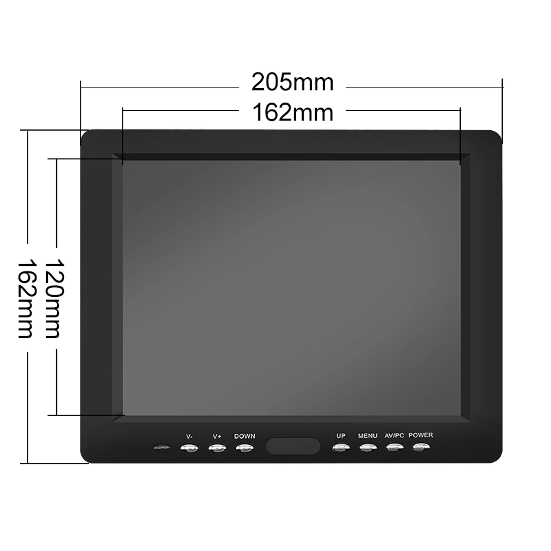 Moniteur à haute luminosité de 8 pouces écran tactile LCD TFT 4 : 3 Ordinateur avec écran LCD VGA Moniteur de bureau