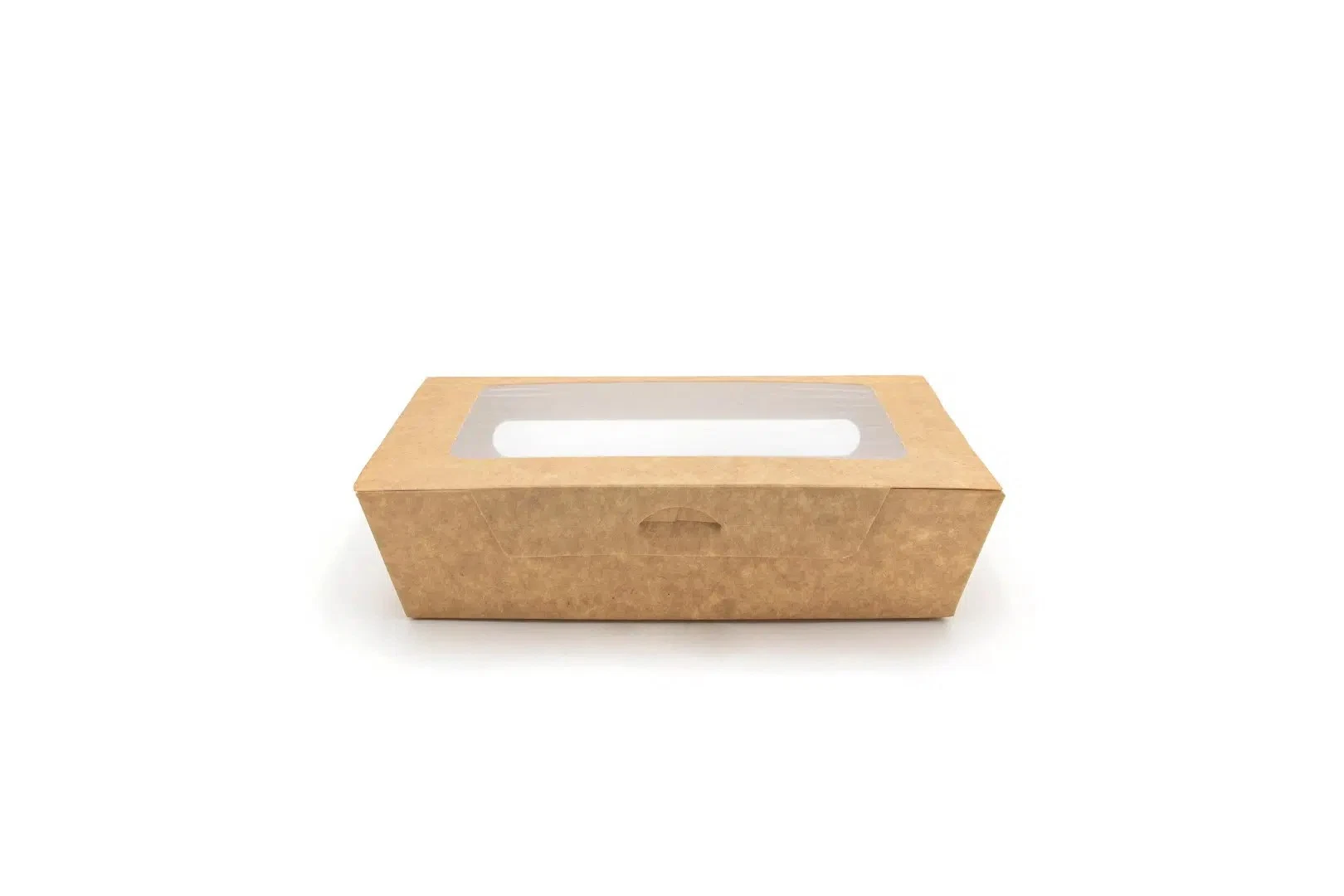 Manufacturer Wholesale/Supplier Kraft Paper Disposable Food Grade Snack Salad Box with Anti Fog Pet Lid