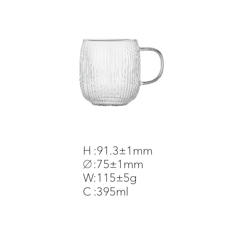 Manufactures Transparent Creative Glass Coffee Tea Drinks Dessert Breakfast Milk Cups Glass Mug with Handle