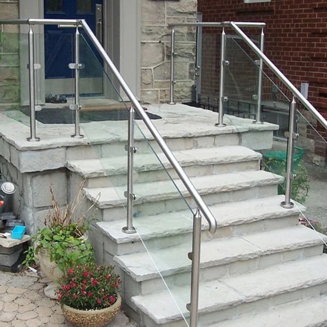 Outdoor Balcony Aluminum Stainless Steel Baluster Glass Railings