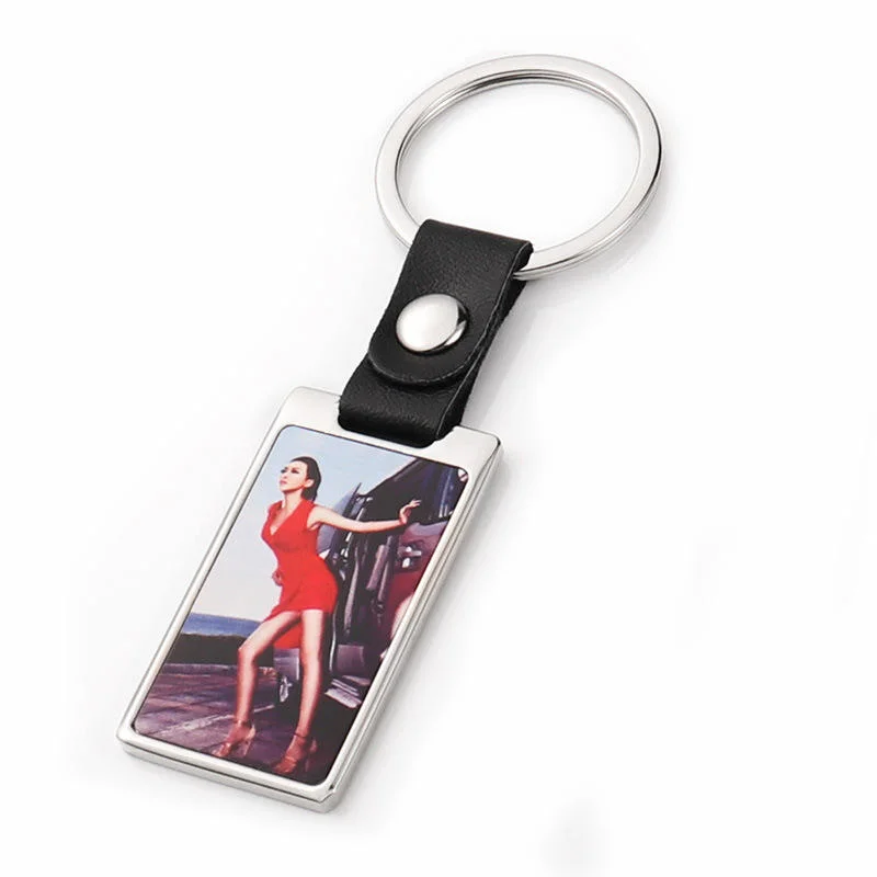 New Arrival Metal Key Custom Keychain Sublimation Key Chains with PU Belt Buckle