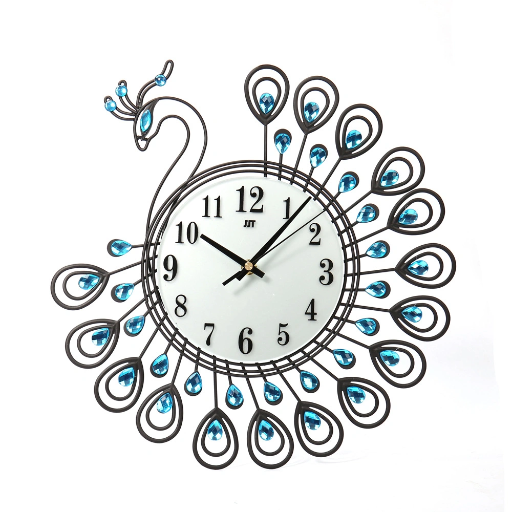 Peacock Wall Clock Big Size Metal Wall Clock