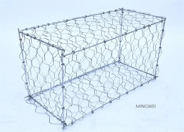 Mingwei 60x80 mm 3.0-4 géotextile hexagonal Gabion L'usine.0mm Épaisseur de fil ralingue recouvert de plastique Gabion net de la Chine 2.0*0,5*0,5 M Panier de gabions en acier galvanisé