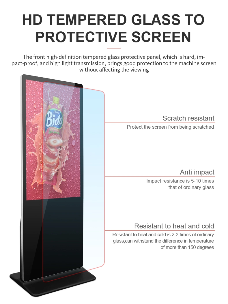 Guangzhou Manufacturer Indoor 43 Inch Full HD Vertical Floor Standing Advertising Player LCD