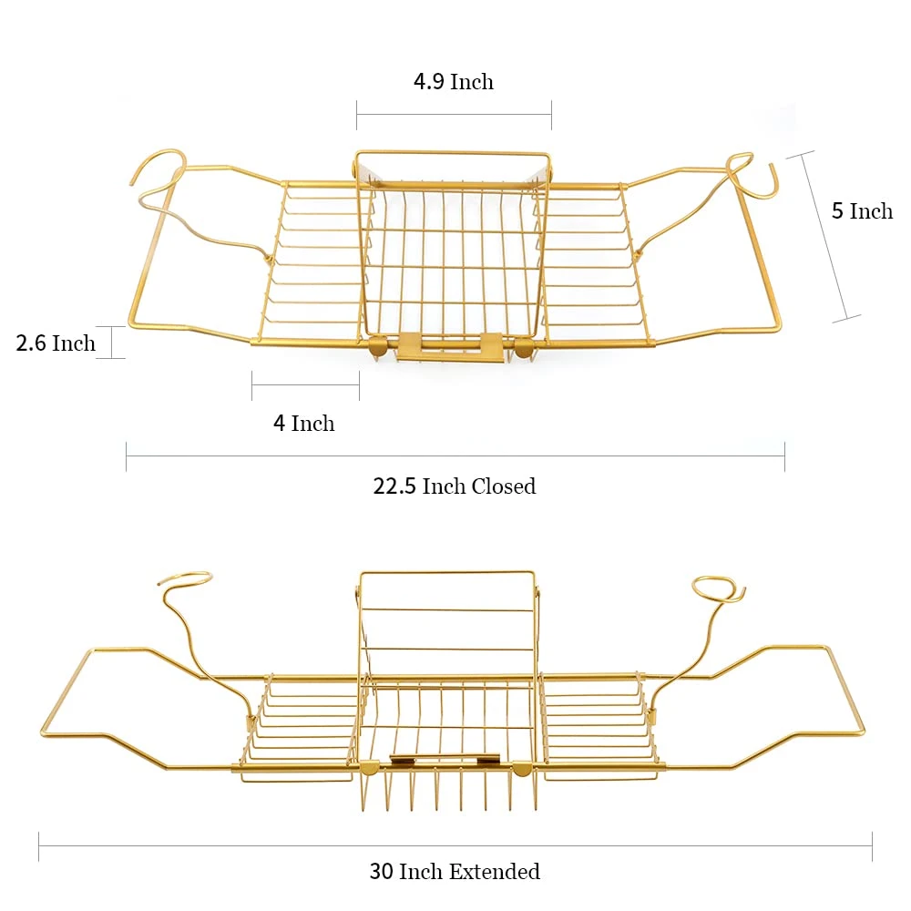 Plateau de douche en acier inoxydable porte-livre amovible pour salle de bains foie Porte-baignoire