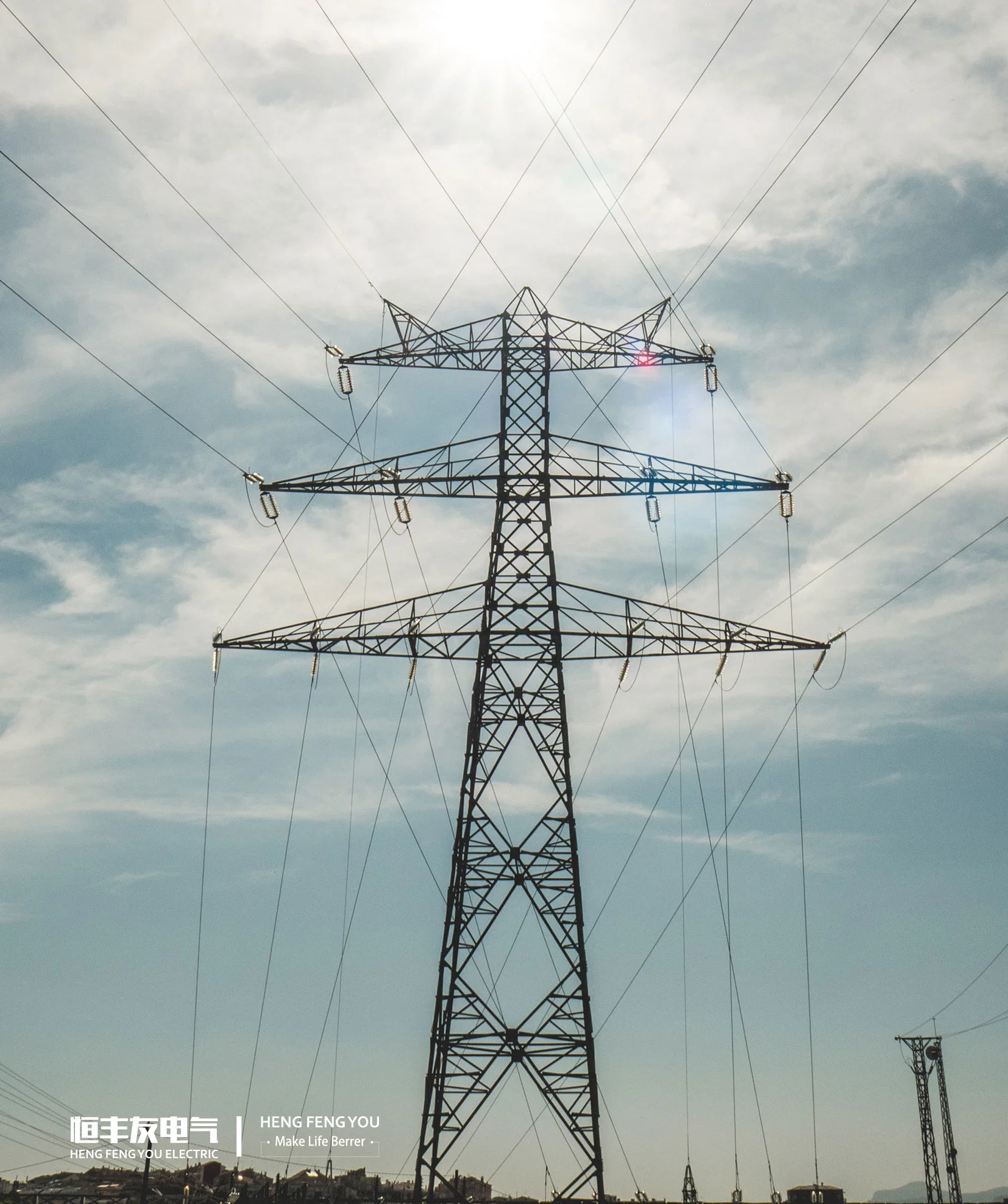 Tour de transmission d'électricité en acier galvanisé, fabricant de tour de transmission 132kv, prix de la tour de transmission d'électricité 35kv, tours électriques CE ISO.