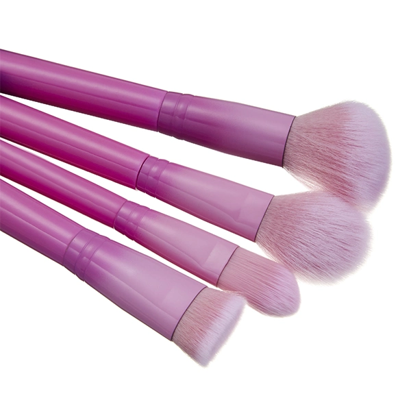 Cream Pink Purple Color Wooden Handle Makeup Brush Set Foundation Brush Eyeshadow Brush Cosmetics Tools with PU Bag