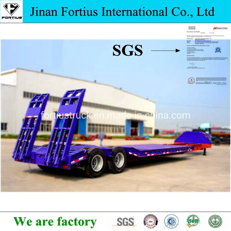 4 Axle 3 Axle 50ton 60t 80 Ton Heavy Duty Gooseneck Low Loader/Lowbed/ Lowboy Low Bed Trailer Truck Semi Trailers for Excavator Transport