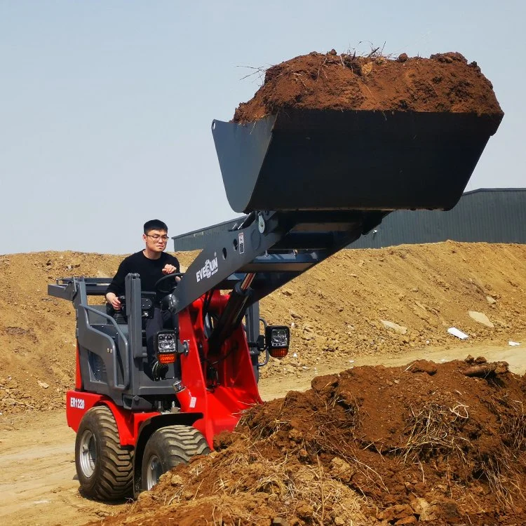 Everun High quality/High cost performance  Er1220 1.2ton CE Certified micro Compact Bucket Articulated Mini Wheel Loader