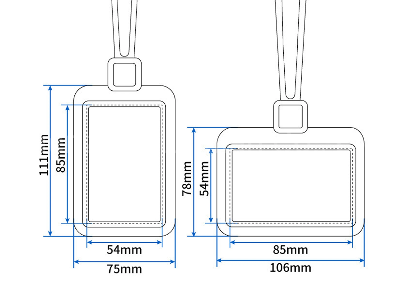 Nombre de ID de trabajo de silicona suave de la tarjeta de identificación Tarjetas Holder-Two