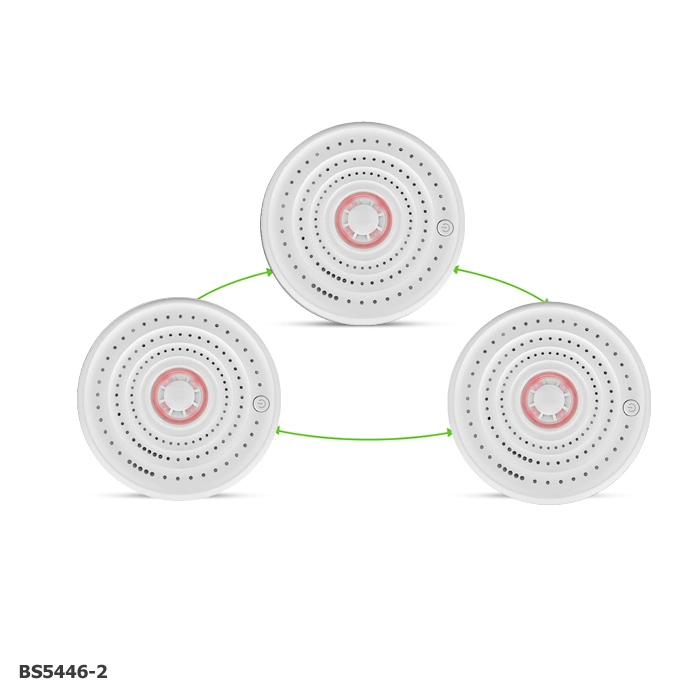 BS5446 alarme de temperatura aprovado RF 433 MHz detectores de calor interligados