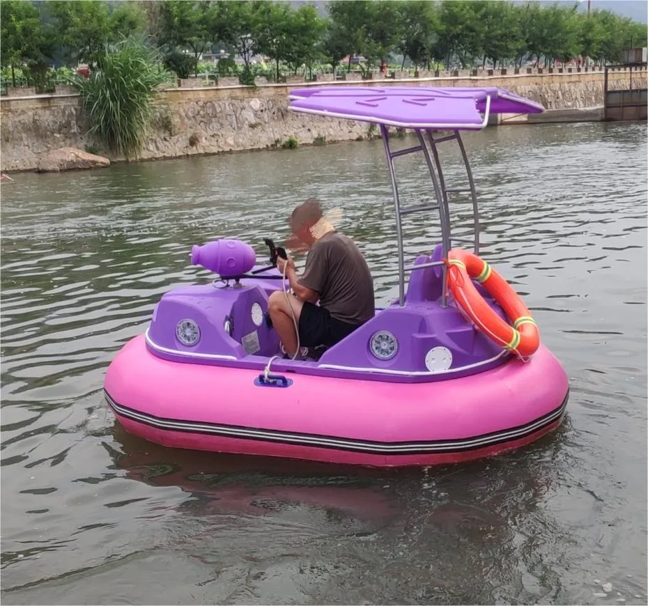 Hot Sale Original Manufacturer Car Shape 2 People Battery Motorized Inflatable Electric Bumper Boat