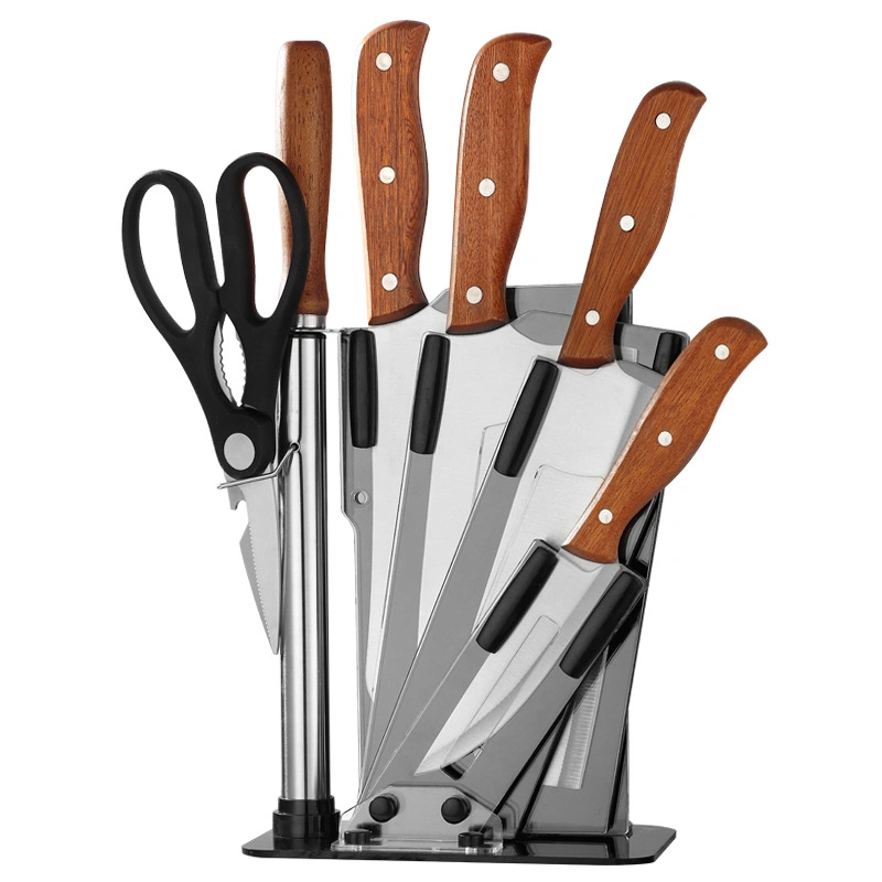 Premium Kitchen Knife Set with Wooden Handle Knives with 3Cr13 Stainless Steel Gift Set Bone Chopping Knife