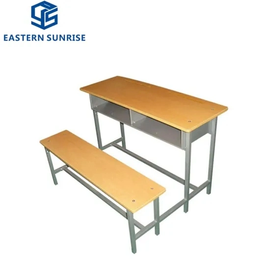 Cheap Restaurant/Dinningroom/Meetingroom Metal Wood Furniture Double Desk and Chair