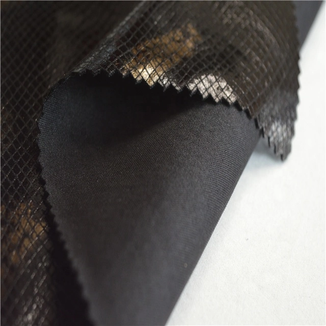 2021 Vente à chaud 92 polyester 8 Spandex Noir papier d'imprimerie Tissu imprimé Scuba Suede