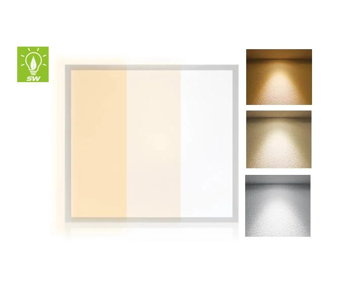 Back-Lite resplandor delantero Lámpara de techo interior de iluminación comercial IP33 18W 36W 40W 48W 60W 595x595/300x1200mm Panel LED luz blanca pura Warm Cool y Multi-Color