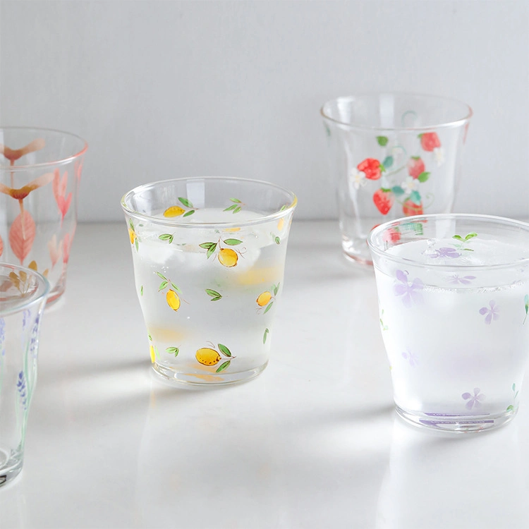 300ml Creative High Borosilicate Lemon Glass Hand Pinched Diagonal Cup Office Drinking Cup Home Milk Cup