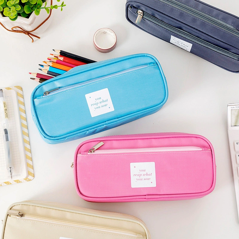 Simple Creative Multi-Functional Double-Layer Large Capacity Waterproof Stationery Pencil Case