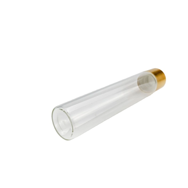 120*22mm tubo de vidrio Doob Preroll Pack Cristal para tubo de ensayo previo de aluminio con tapa de oro