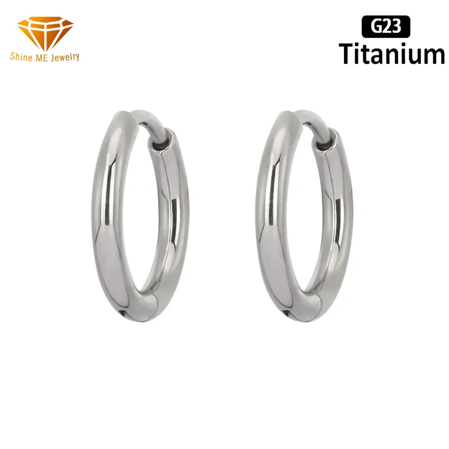 Body Piercing Jewelry Titanium High Polished Segment Earring Hoop Ring Tper99