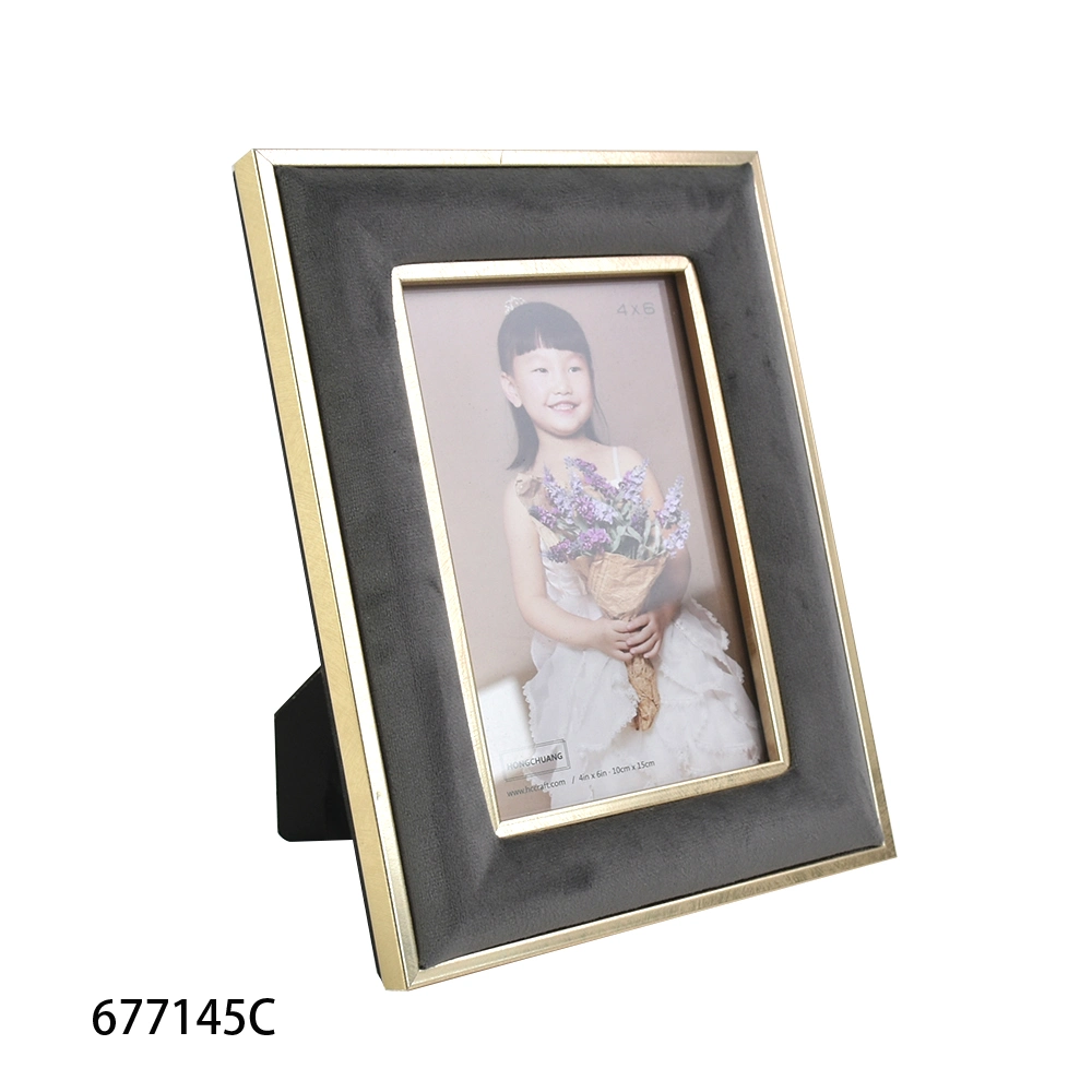 New Promotional Gift Wooden Veneer MDF Picture Photo Frame Metal Decoration for Home