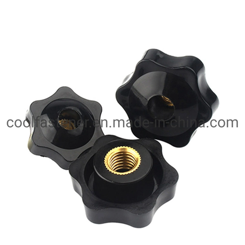 M6 M10 M12 Female Thread Star Head Clamping Knob Grip Nut Screw on Bakelite Black Plastic Knob Thumb Nuts