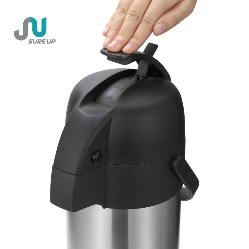 Stainless Steel Body Glass Liner Coffee Air Pump Pot (ASUF)