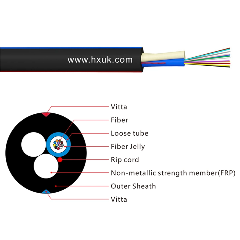 Asu80 12 Core Outdoor Aerial Optical Fiber Optical Fibra Optica Wire Cable