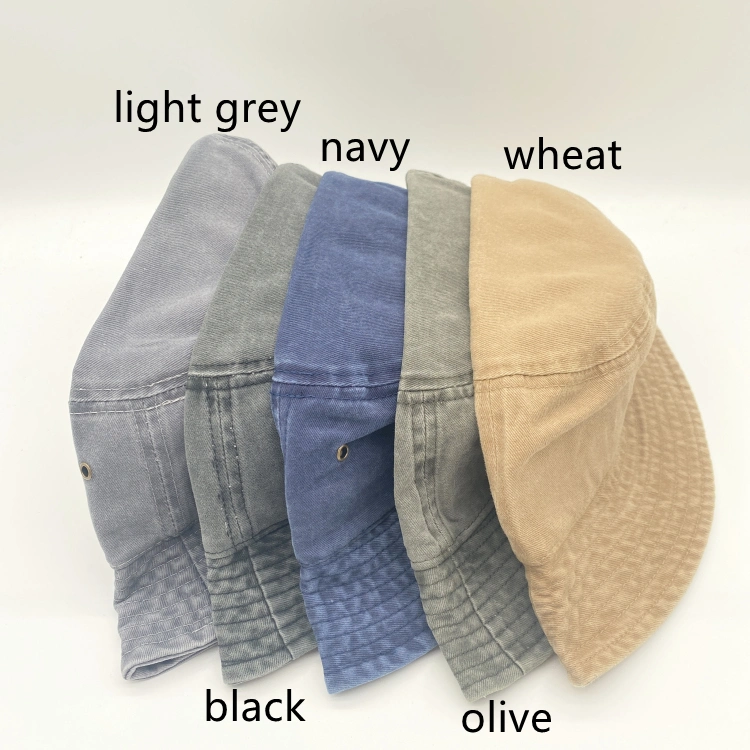 Wholesale/Supplier Unisex Outdoor Colour Adjustable Washed Women Custom Cotton Cap Foldable Fisherman Bucket Hats