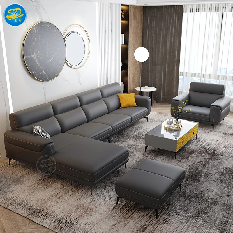 Italian Design Home Furniture Living Room L Shape Corner Sectional Leather Sofa