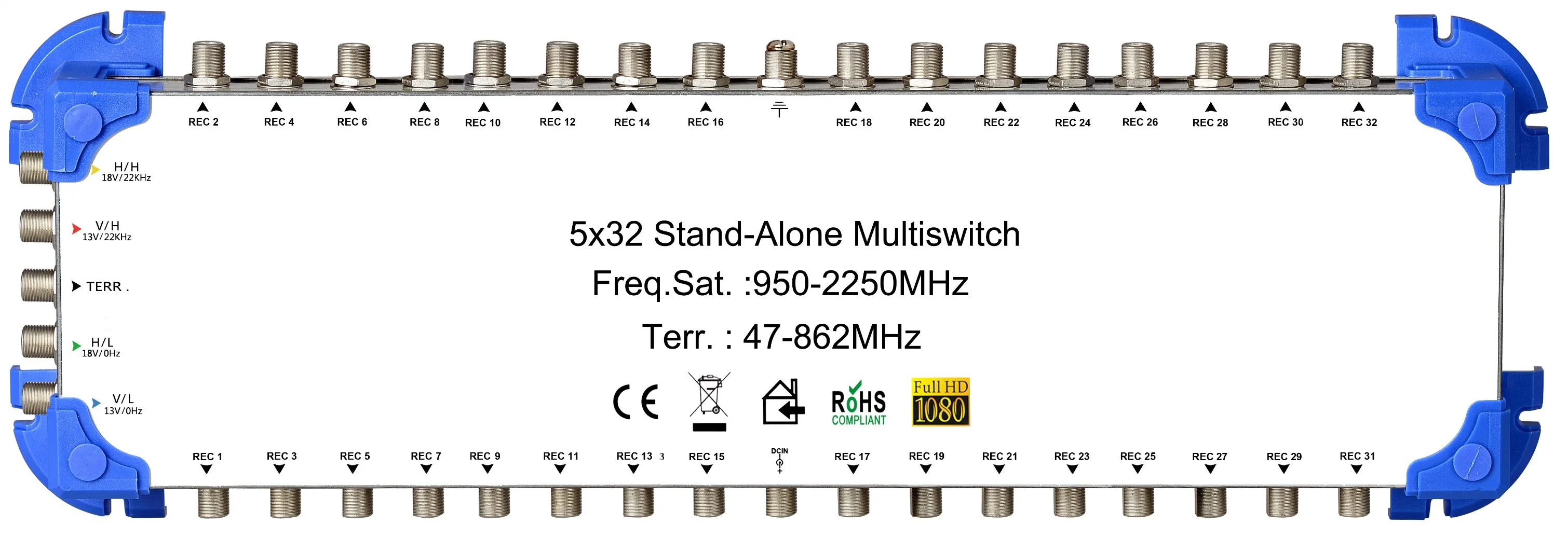 Componente de excelente calidad 9*8 Satélite Multiswitch independiente