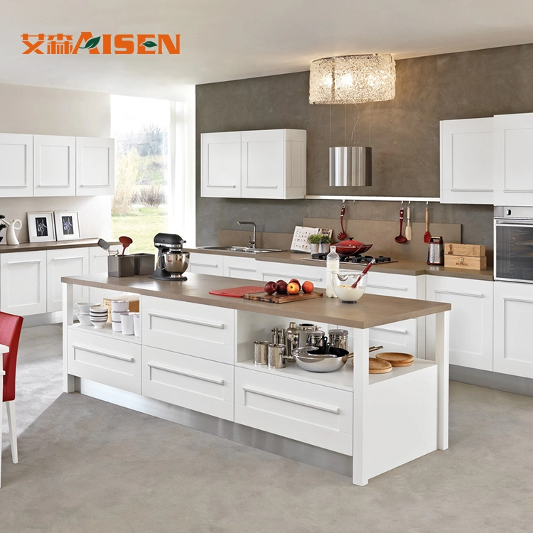 Fatory Home Decoration Europe Standard Modular White Shaker Massivholz Küchenmöbel