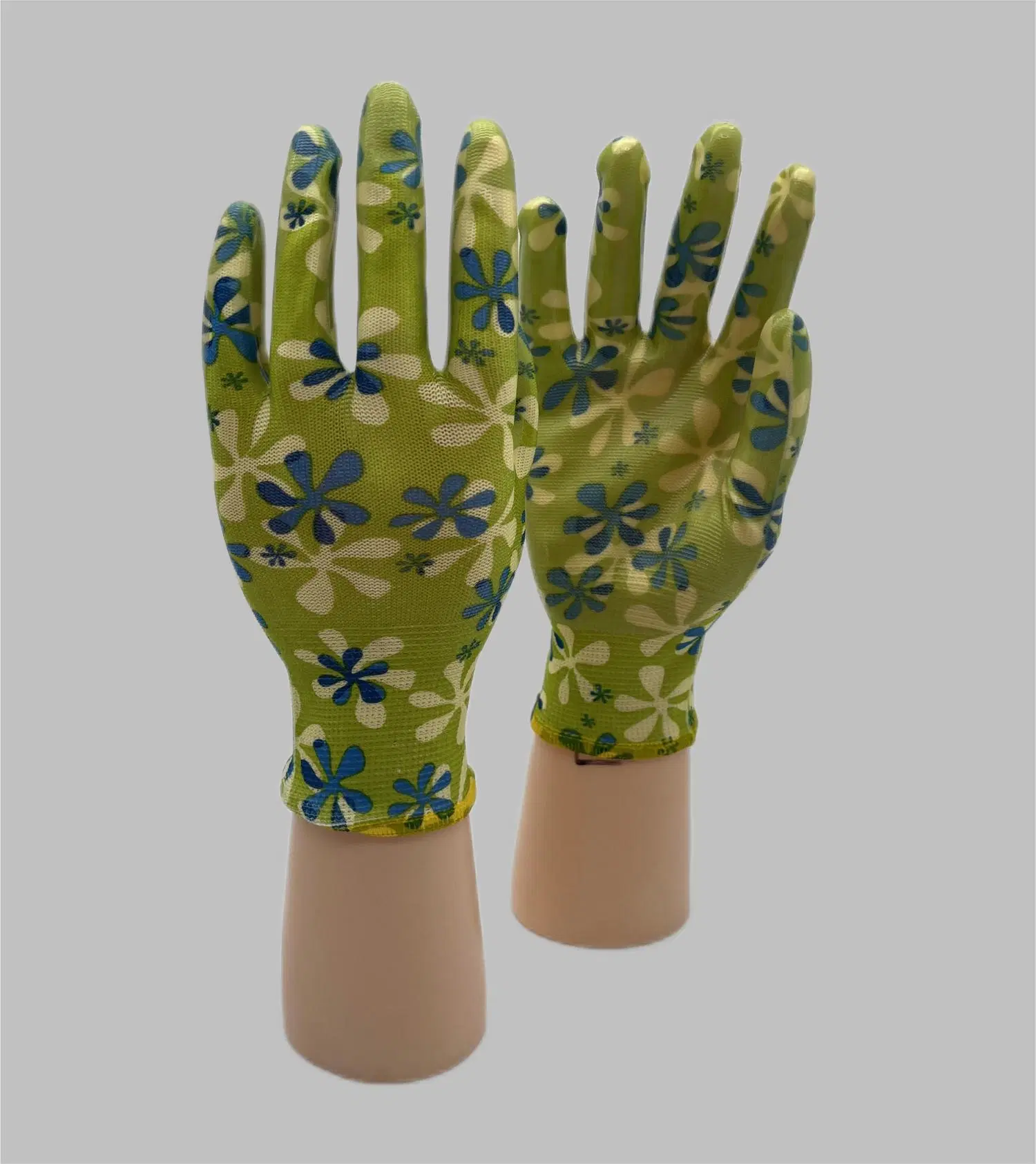 13G Floral Polyester Liner Nitrile Coated Gardening Glove