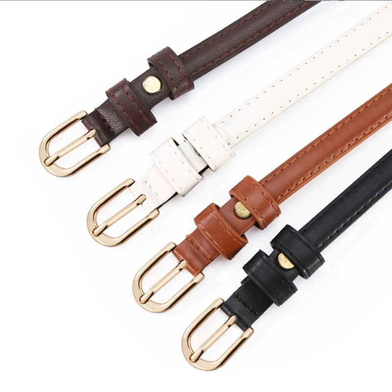New Fashion Women Genuine Leather Waist Belt Fashion Dress Belt with Single Prong Buckle Lady Belts