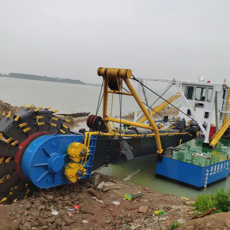 China 16 Inch Hydraulic System Cummins Diesel Engine River Lake Sand Dredging Pump Machine Gold Mining Dredger in Port Construction Cutter Suction Dredger